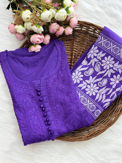 Dobby Cotton Dyeable kurti