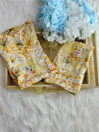Mal Mal Print kurti Plazo set