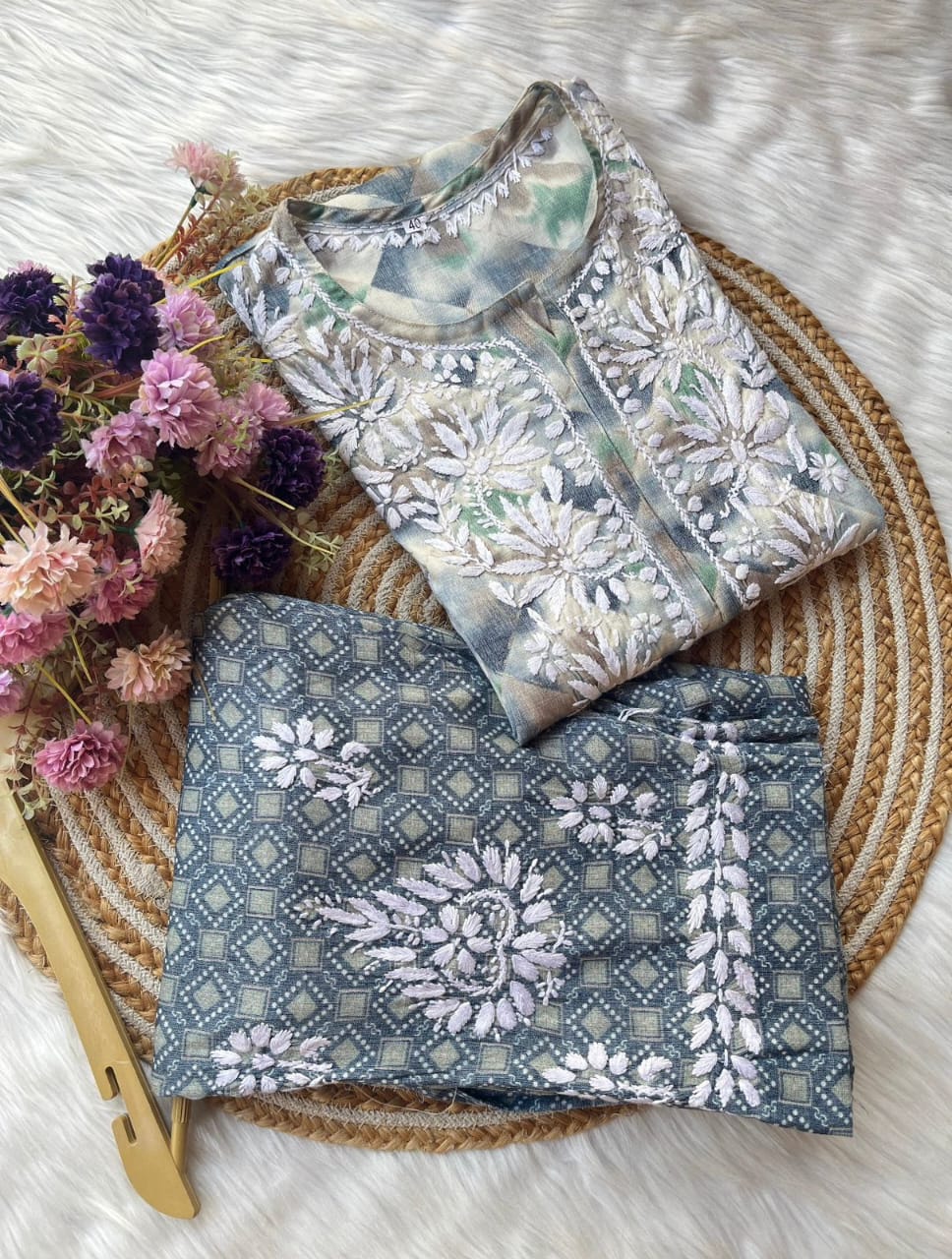 Modal Print kurti Plazo set
