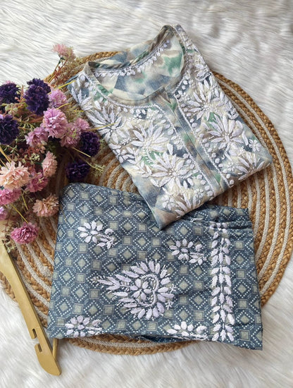 Modal Print kurti Plazo set