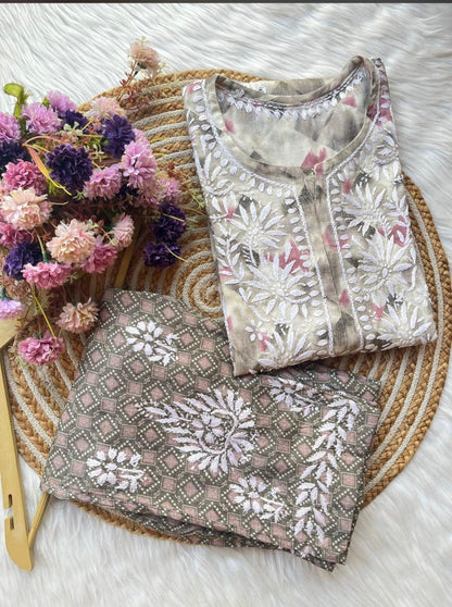 Modal Print kurti Plazo set