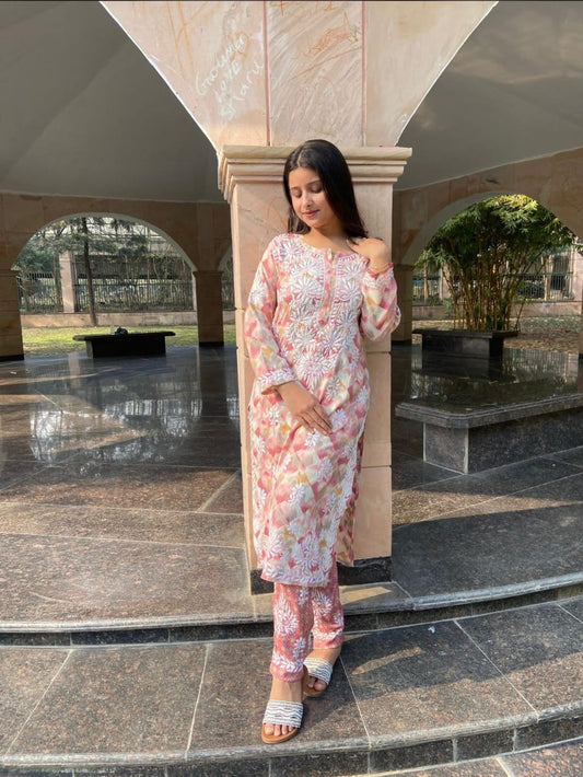 Modal Print kurti Plazo set