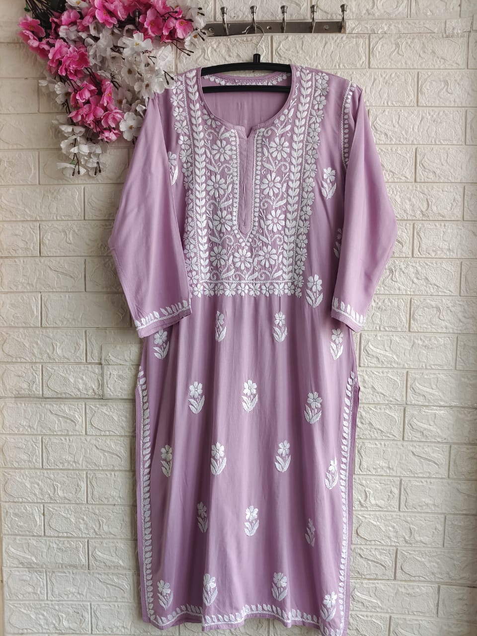 Rayon Chikankari kurti